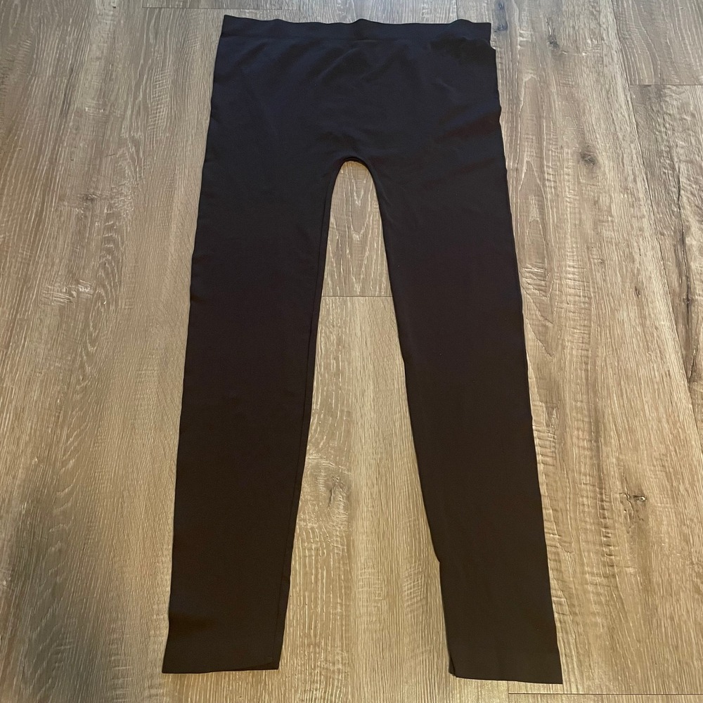 Feathers Womens Leggings Plus 2X/3X Brown Nylon Spandex Stretch Seamless Casual